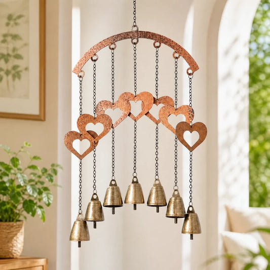 Rustic Heart Metal Wind Chime
